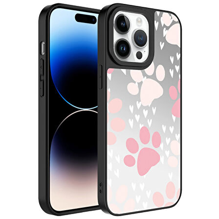 Apple iPhone 14 Pro Max Kılıf Aynalı Desenli Kamera Korumalı Parlak Mirror Kapak