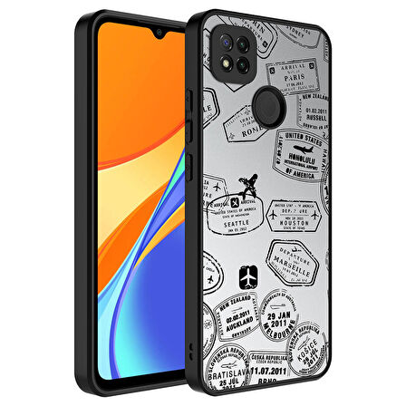 Xiaomi Redmi 9C Kılıf Aynalı Desenli Kamera Korumalı Parlak Mirror Kapak