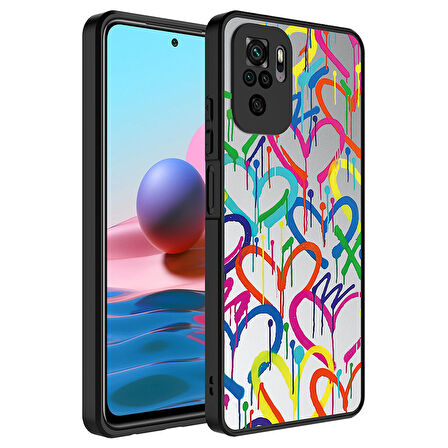 Xiaomi Redmi Note 10S Kılıf Aynalı Desenli Kamera Korumalı Parlak Mirror Kapak