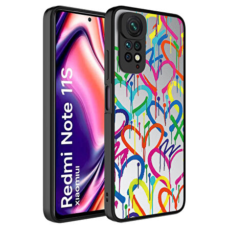 Xiaomi Redmi Note 11 Global Kılıf Aynalı Desenli Kamera Korumalı Parlak Mirror Kapak