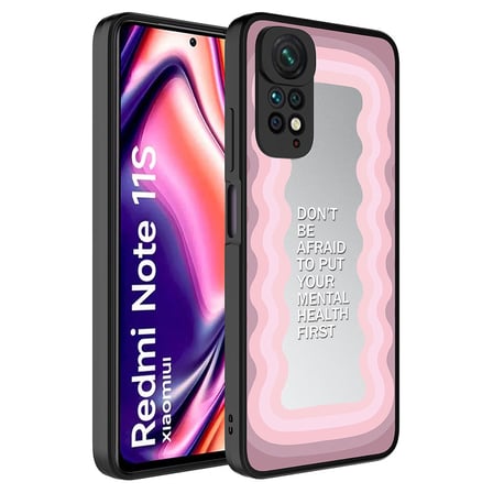 Xiaomi Redmi Note 11 Global Kılıf Aynalı Desenli Kamera Korumalı Parlak Mirror Kapak