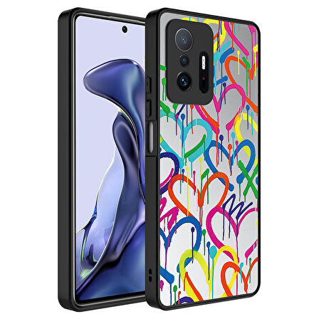 Xiaomi Mi 11T Pro 5G Kılıf Aynalı Desenli Kamera Korumalı Parlak Mirror Kapak