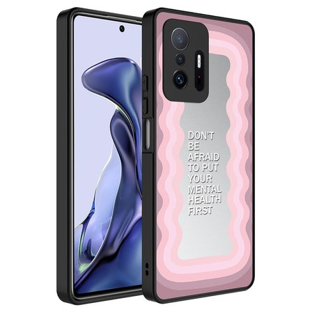 Xiaomi Mi 11T Pro 5G Kılıf Aynalı Desenli Kamera Korumalı Parlak Mirror Kapak