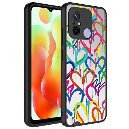 Xiaomi Redmi 12C Kılıf Aynalı Desenli Kamera Korumalı Parlak Mirror Kapak