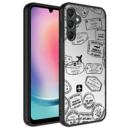 Samsung Galaxy A54 Kılıf Aynalı Desenli Kamera Korumalı Parlak Mirror Kapak