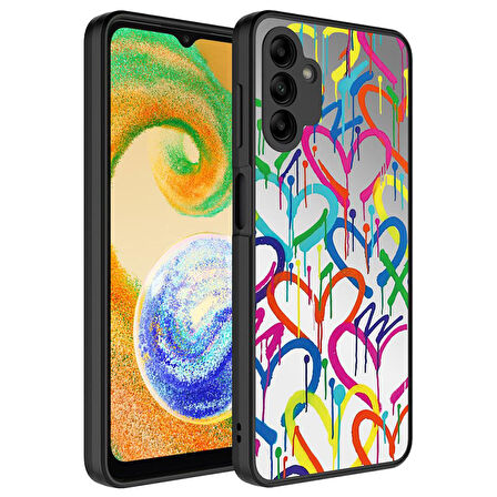 Samsung Galaxy A04S Kılıf Aynalı Desenli Kamera Korumalı Parlak Mirror Kapak