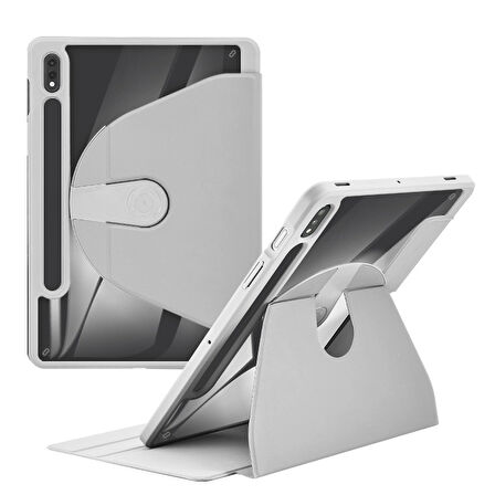 Samsung Galaxy Tab S7 Plus T970 Kılıf Termik Kalem Bölmeli Dönebilen Standlı Kılıf