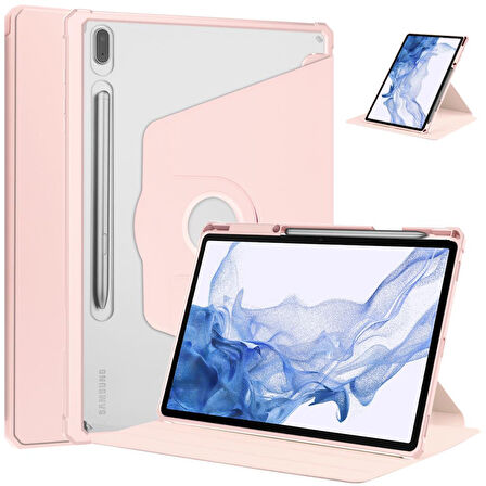 Samsung Galaxy Tab S7 FE LTE T737 T736 T733 T730 Kılıf Termik Kalem Bölmeli Dönebilen Standlı Kılıf