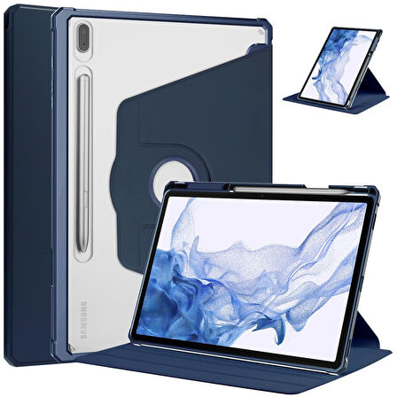 Samsung Galaxy Tab S8 Plus SM-X800 Kılıf Termik Kalem Bölmeli Dönebilen Standlı Kılıf