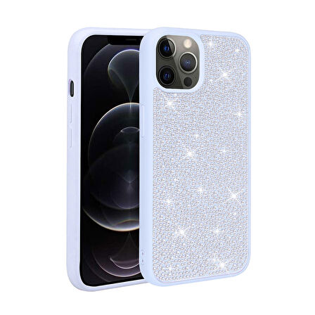 Apple iPhone 14 Pro Kılıf Parlak Full Taşlı Tasarım Ston Kapak