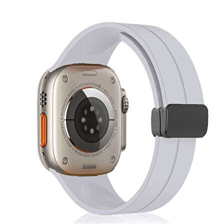 Apple Watch 42/44/45/46/49mm Kordon Magnetli Ayarlanır Silikon Kordon 2/3/4/5/6/se/7/8/9/10/ultra