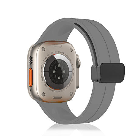 Apple Watch 42/44/45/46/49mm Kordon Magnetli Ayarlanır Silikon Kordon 2/3/4/5/6/se/7/8/9/10/ultra