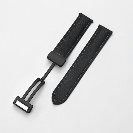 Samsung Galaxy Watch 4 5 6 7 FE 40 40 44 Classic 42 43 46 47 mm Kordon Magnetli PU Deri Kordon 20mm