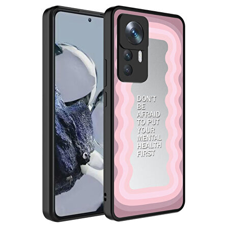 Xiaomi Mi 12T Pro Kılıf Aynalı Desenli Kamera Korumalı Parlak Mirror Kapak