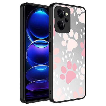 Xiaomi Poco X5 Pro Kılıf Aynalı Desenli Kamera Korumalı Parlak Mirror Kapak