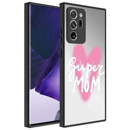 Samsung Galaxy Note 20 Ultra Kılıf Aynalı Desenli Kamera Korumalı Parlak Mirror Kapak