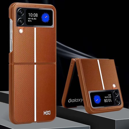 Samsung Galaxy Z Flip 4 Kılıf Line Pu Deri Lizbon Kapak