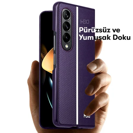 Samsung Galaxy Z Fold 3 Kılıf Line Pu Deri Lizbon Kapak