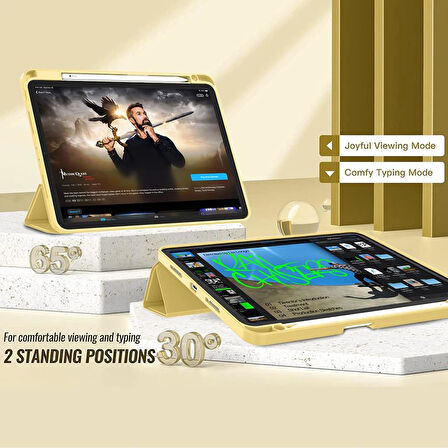 Apple iPad Pro 12.9 6. Nesil 2022 Kılıf Pen Charge Kalem Bölmeli A2436 A2437 A2764 A2766