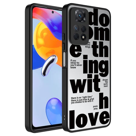 Xiaomi Redmi Note 12 Pro 4G Kılıf Aynalı Desenli Kamera Korumalı Parlak Mirror Kapak