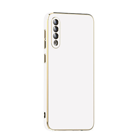 Samsung Galaxy A50 Kılıf Köşeli Altın Model Kapak