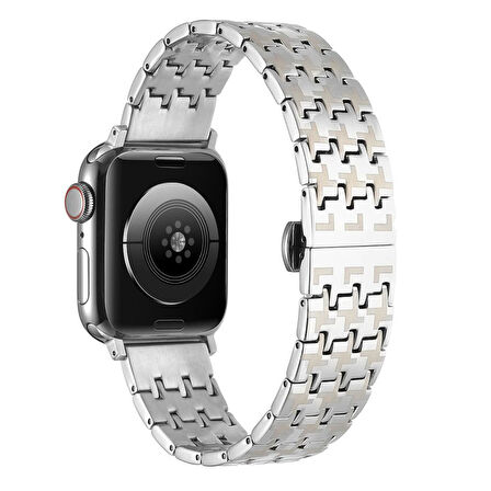 Apple Watch 42/44/45/46/49mm Kordon Zikzak Dizayn Metal Kordon 86 2/3/4/5/6/se/7/8/9/10/ultra