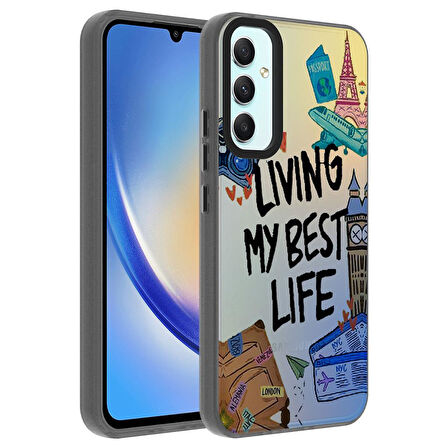 Samsung Galaxy A24 Kılıf Desenli Dragon Sert Kapak