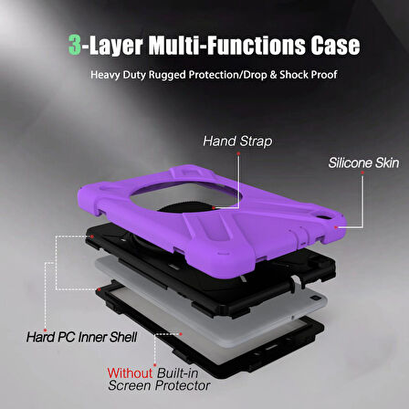 Samsung Galaxy Tab A7 Lite T220 T225 T227 Defender Askılı Zırhlı Tank Case