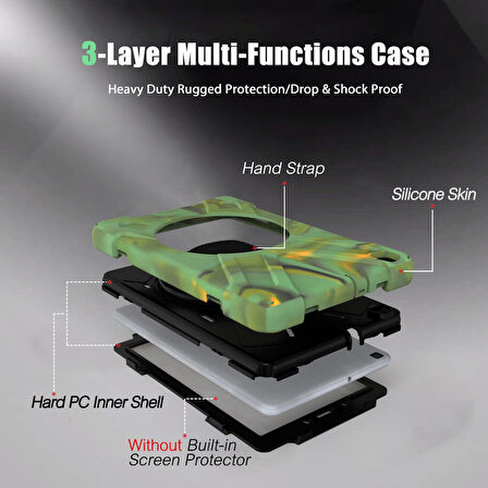 Samsung Galaxy Tab A8 10.5 SM-X200 2021 Kılıf Defender Askılı Zırhlı Tank Case
