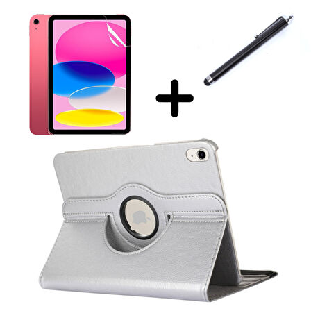 Apple iPad 2 iPad 3 iPad 4 Kılıf Dönen Tablet Kilifi Ekran Koruyucu+Kalem