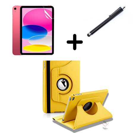 Apple iPad Mini 4 / Mini 5 Kılıf Dönen Tablet Kilifi Ekran Koruyucu+Kalem