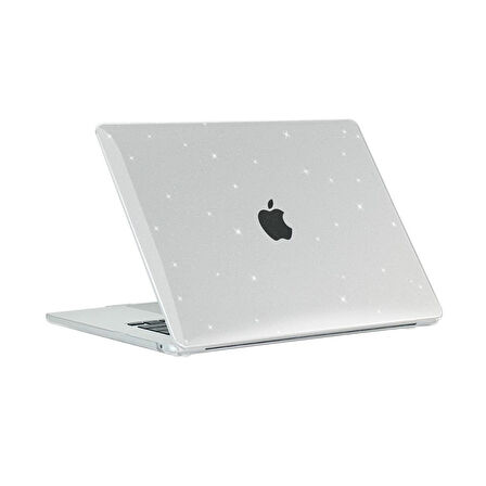 Apple Macbook Air 15inç M2 2023 A2941 Kılıf Simli Ön Arka Kapak