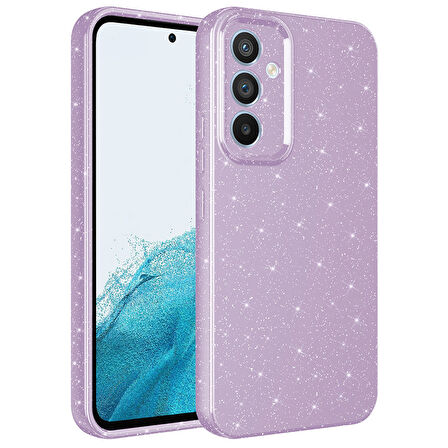 Samsung Galaxy A54 Kılıf Simli Silikon Lüks Kapak