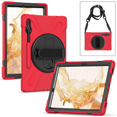 Samsung Galaxy Tab S7 FE LTE T737 T736 T733 T730 Kılıf Defender Askılı Pars Case Fuji