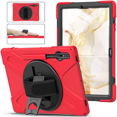 Samsung Galaxy Tab S7 FE LTE T737 T736 T733 T730 Kılıf Defender Askılı Pars Case Fuji