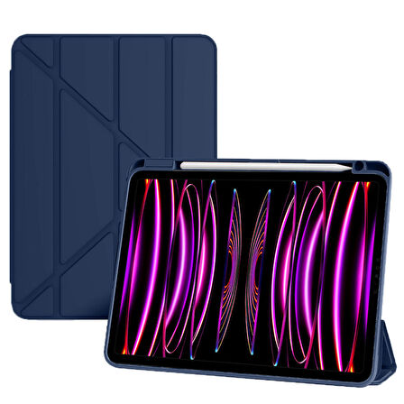 Apple iPad Pro 11 3. 4. Nesil Kılıf Grafiti Şeffaf Kalem Bölmeli A2435 A2759 A2761-62 A2377-01 A2459-60