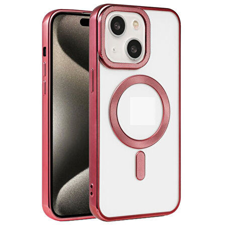 Apple iPhone 15 Kılıf Pütür Dizayn Magsafe Şeffaf KRNS Case