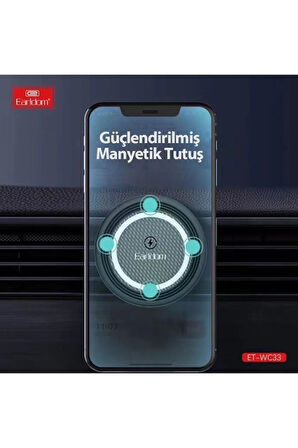 WC33 Izgara Klipsli 15W Kablosuz Şarjlı Magsafe Araç İçi Telefon Tutucu