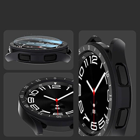 Samsung Galaxy Watch 6 Classic 43mm Sert PC Kasa ve Ekran Koruyucu Sport Watch 29