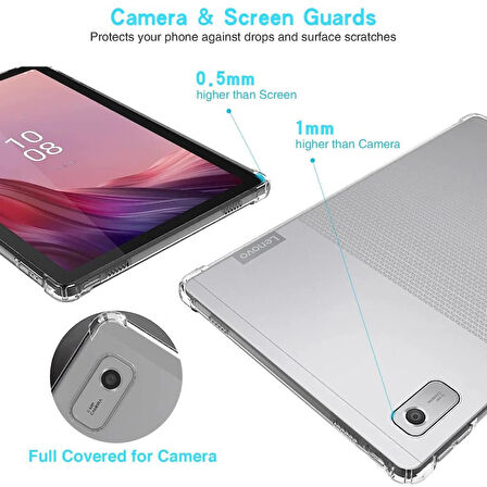 Lenovo Tab M9 9inç TB310FU Kılıf Darbelere Dayanıklı Şeffaf Kapak