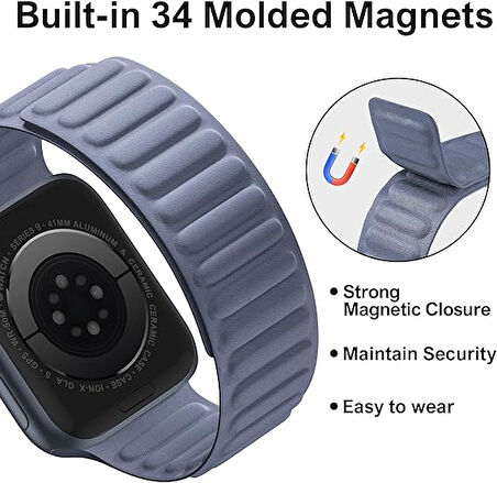 Apple Watch 42/44/45/46/49mm Kordon FineWoven İnce Dokuma Manyetik Baklalı 2/3/4/5/6/se/7/8/9/10/ultra