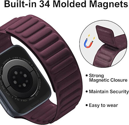 Apple Watch 10 42mm - 38/40/41mm Kordon FineWoven İnce Dokuma Manyetik Baklalı 2/3/4/5/6/se/7/8/9