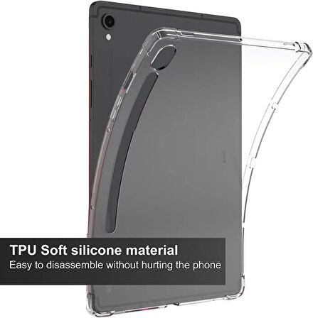 Samsung Galaxy Tab S9 X710 S9 FE X510 Kılıf Darbelere Dayanıklı Şeffaf Kapak X716 X718 X516