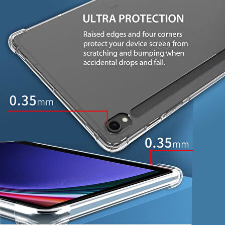 Samsung Galaxy Tab S9 X710 S9 FE X510 Kılıf Darbelere Dayanıklı Şeffaf Kapak X716 X718 X516