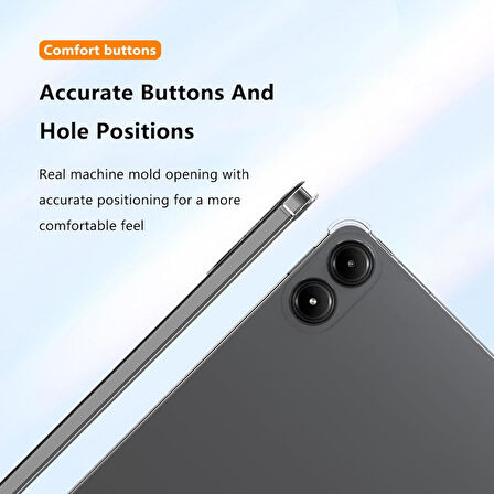 Xiaomi Redmi Pad Pro / Poco Pad 12.1inç 2024 Kılıf Darbelere Dayanıklı Şeffaf Kapak