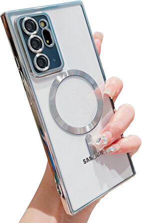Samsung Galaxy Note 20 Ultra Kılıf Magsafe Kamera Lensli Korumalı Şeffaf Silikon Kapak