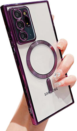 Samsung Galaxy Note 20 Ultra Kılıf Magsafe Kamera Lensli Korumalı Şeffaf Silikon Kapak