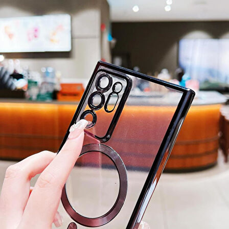 Samsung Galaxy Note 20 Ultra Kılıf Magsafe Kamera Lensli Korumalı Şeffaf Silikon Kapak