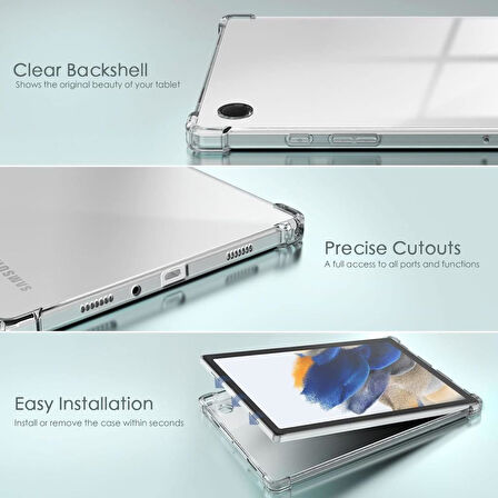 Samsung Galaxy Tab A9 Plus X210 X215 X216 Kılıf Darbelere Dayanıklı Şeffaf Kapak