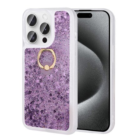 Apple iPhone 15 Pro Max Kılıf İçi Sıvılı Yüzüklü Kapak